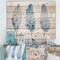 Designart - Blue Boho Feathers II - Lake House Print on Natural Pine Wood